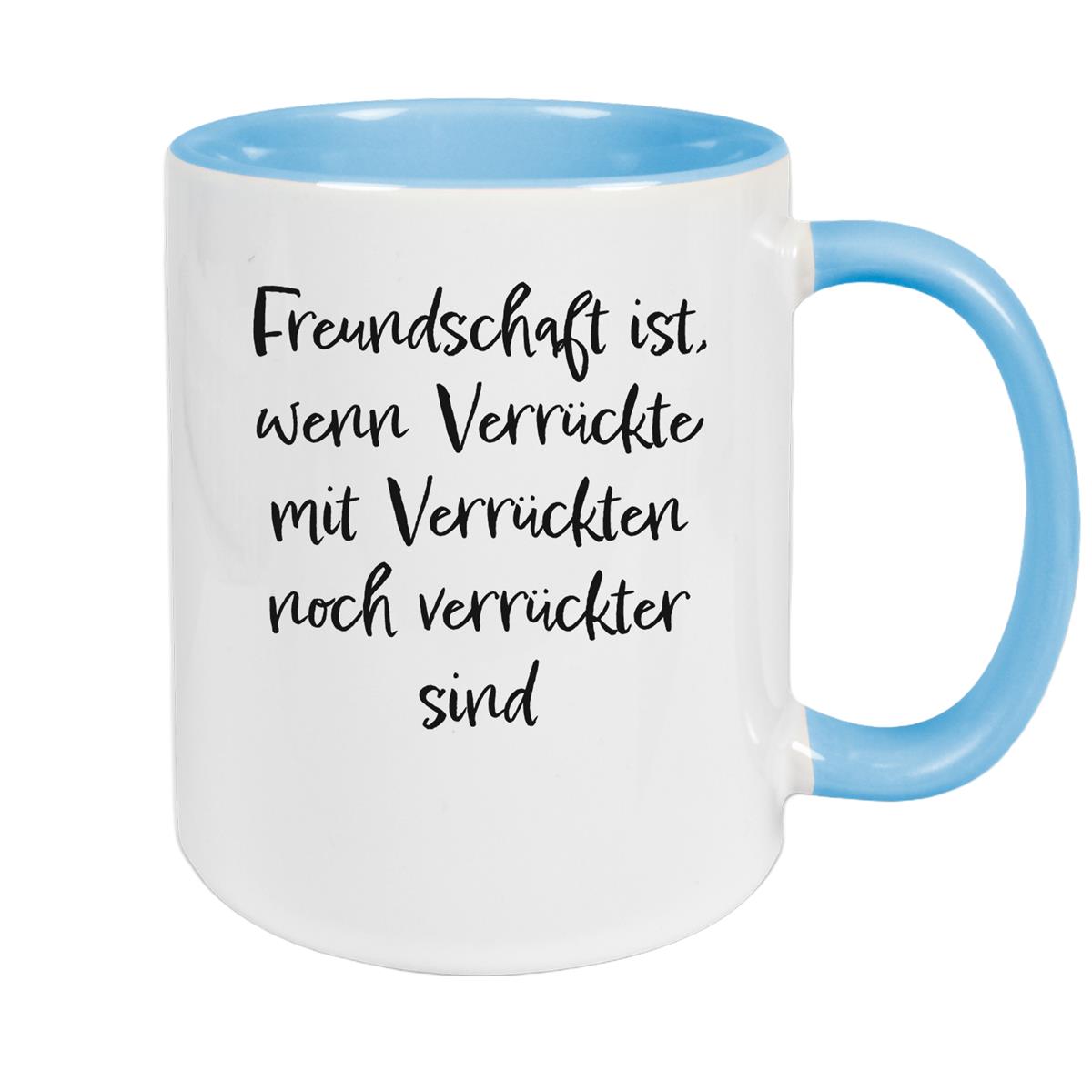 Tasse Freundschaft Liebe Sprüche 1 Keramik versch. Farben