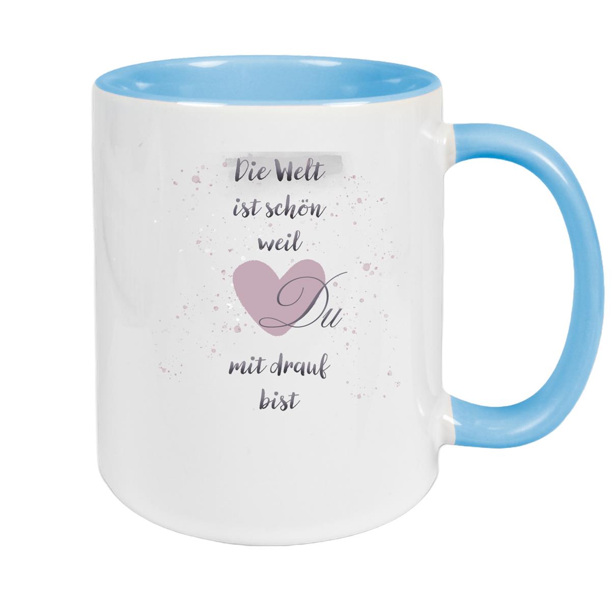 Tasse Freundschaft Liebe Sprüche 2 Keramik versch. Farben