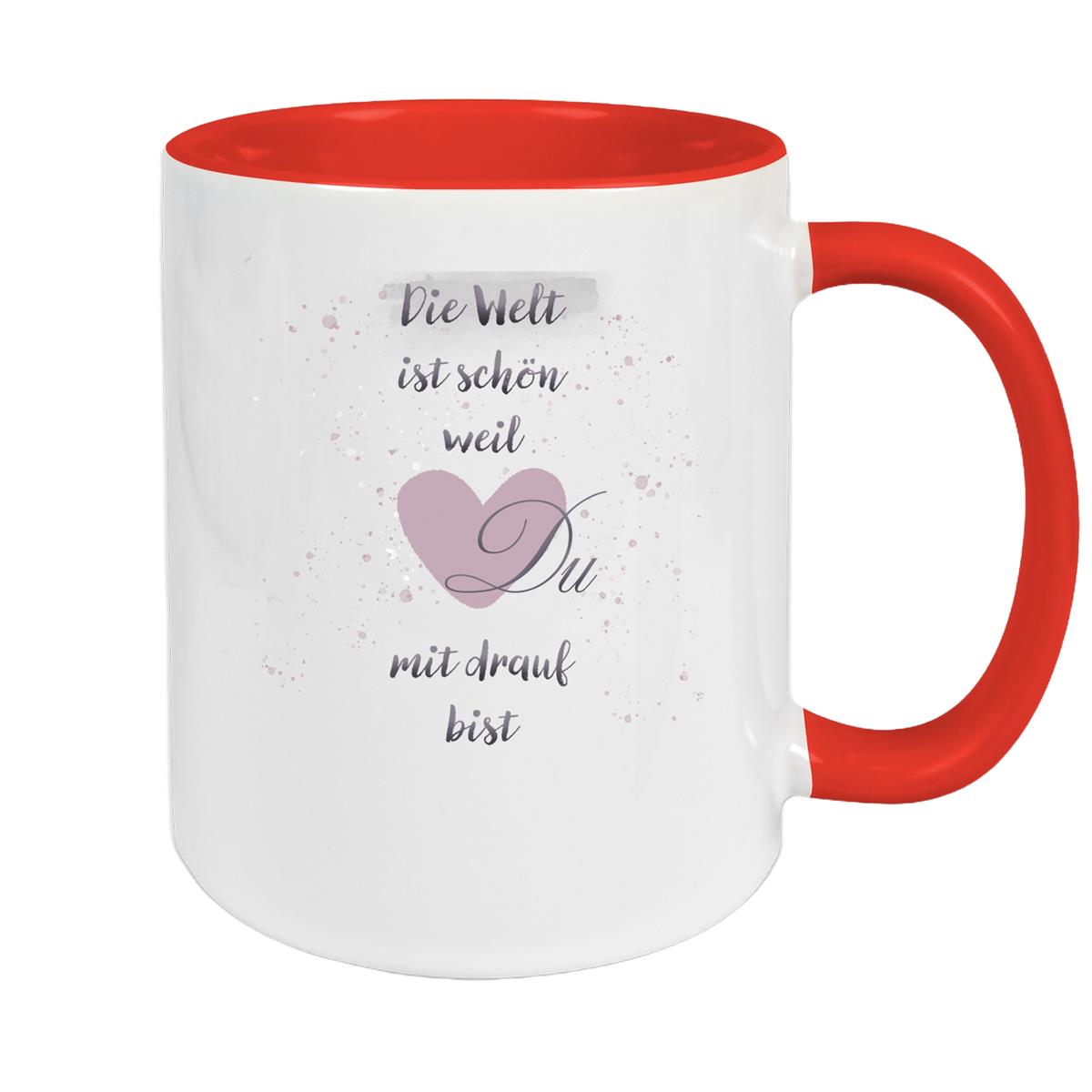 Tasse Freundschaft Liebe Sprüche 2 Keramik versch. Farben