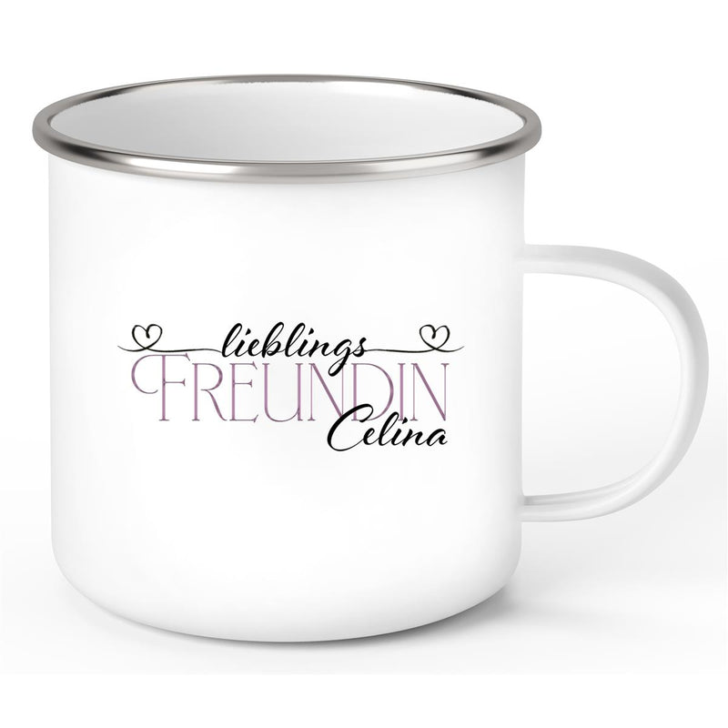 Tasse Wunschname Lieblings-Freundin 1 Emaille personalisiert