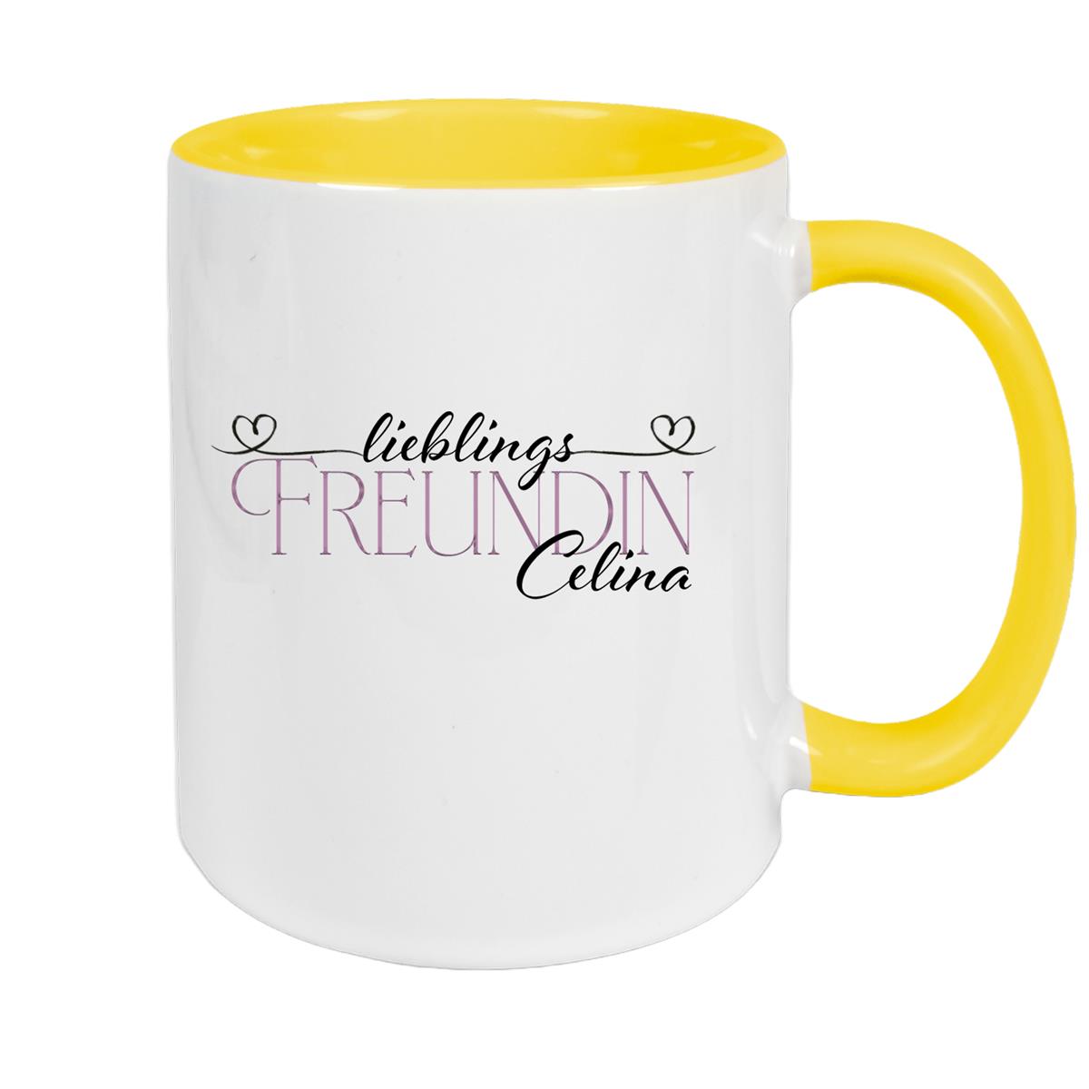 Tasse Wunschname Lieblings-Freundin 1 personalisiert Keramik Becher versch. Farben