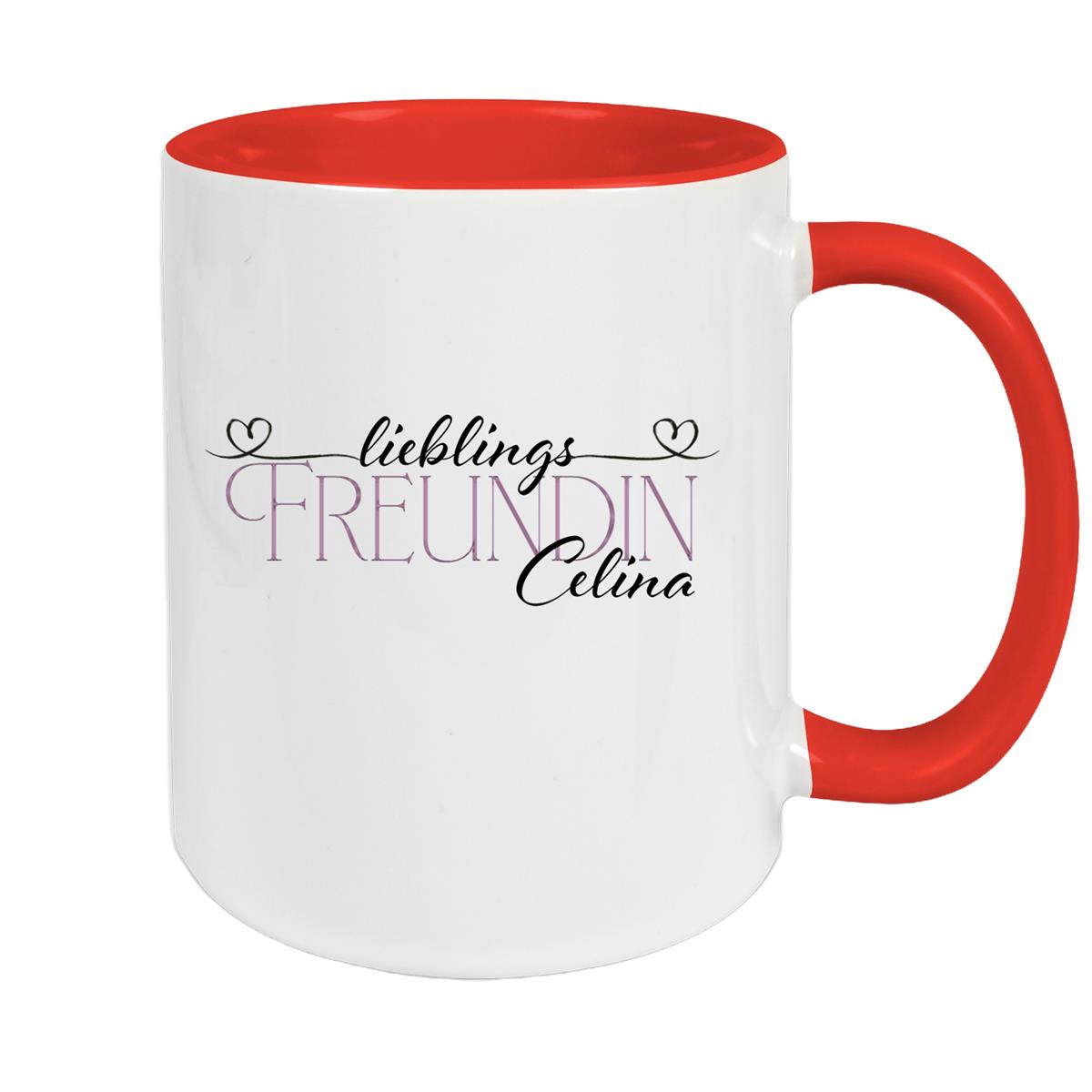 Tasse Wunschname Lieblings-Freundin 1 personalisiert Keramik Becher versch. Farben