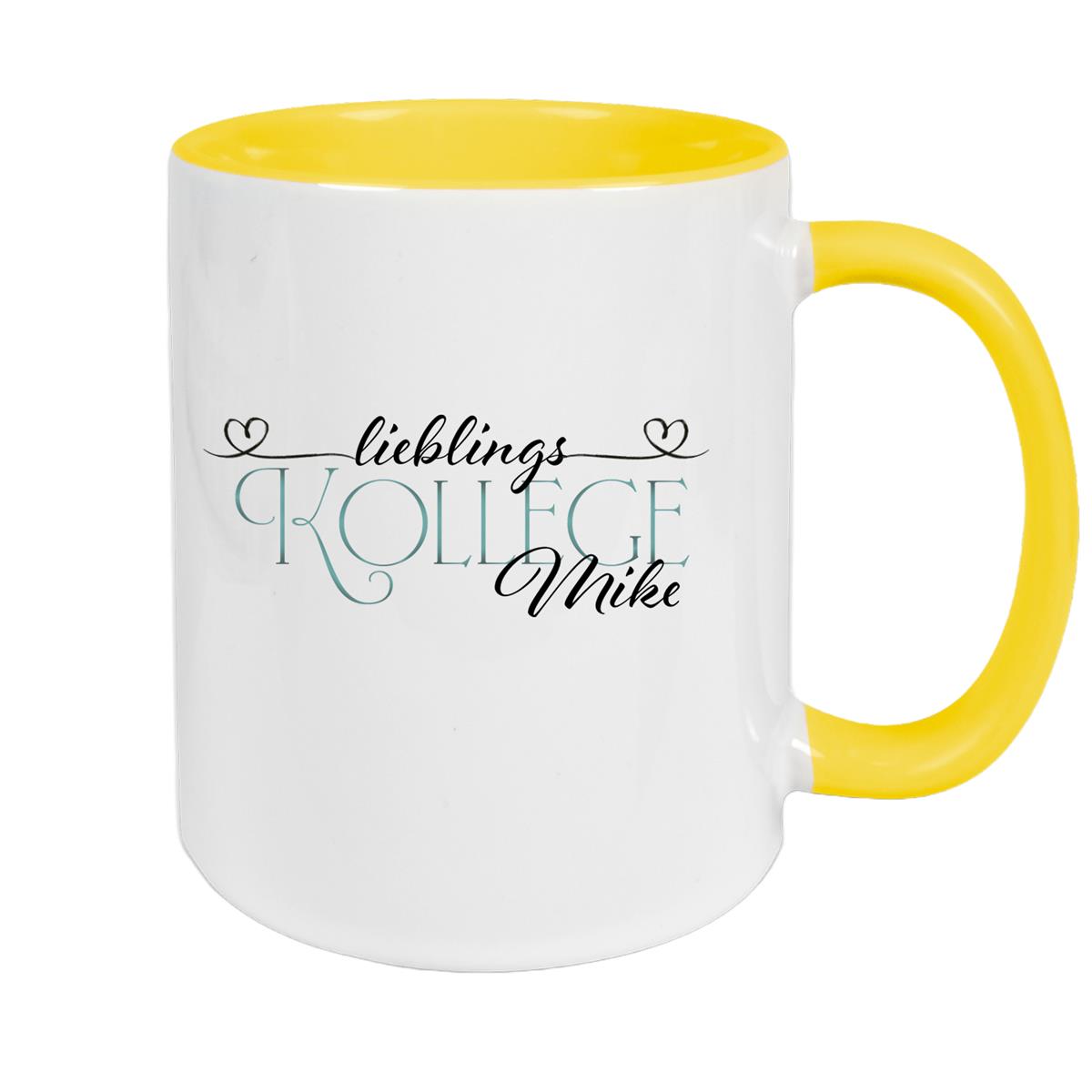Tasse Wunschname Lieblings-Kollege 1 personalisiert Keramik Becher versch. Farben