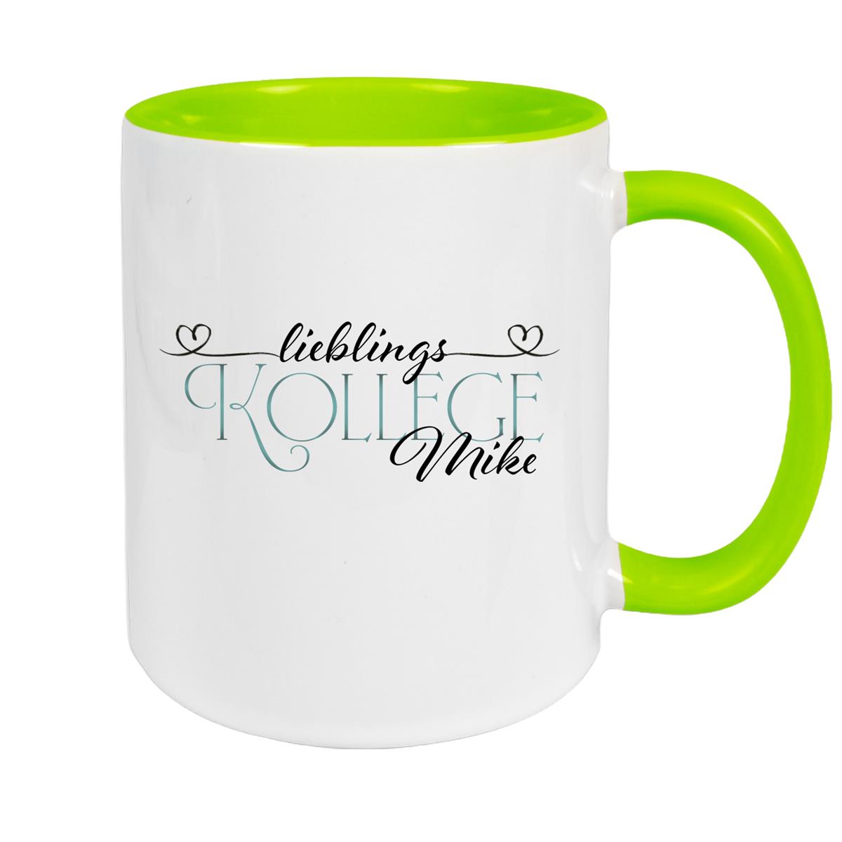 Tasse Wunschname Lieblings-Kollege 1 personalisiert Keramik Becher versch. Farben