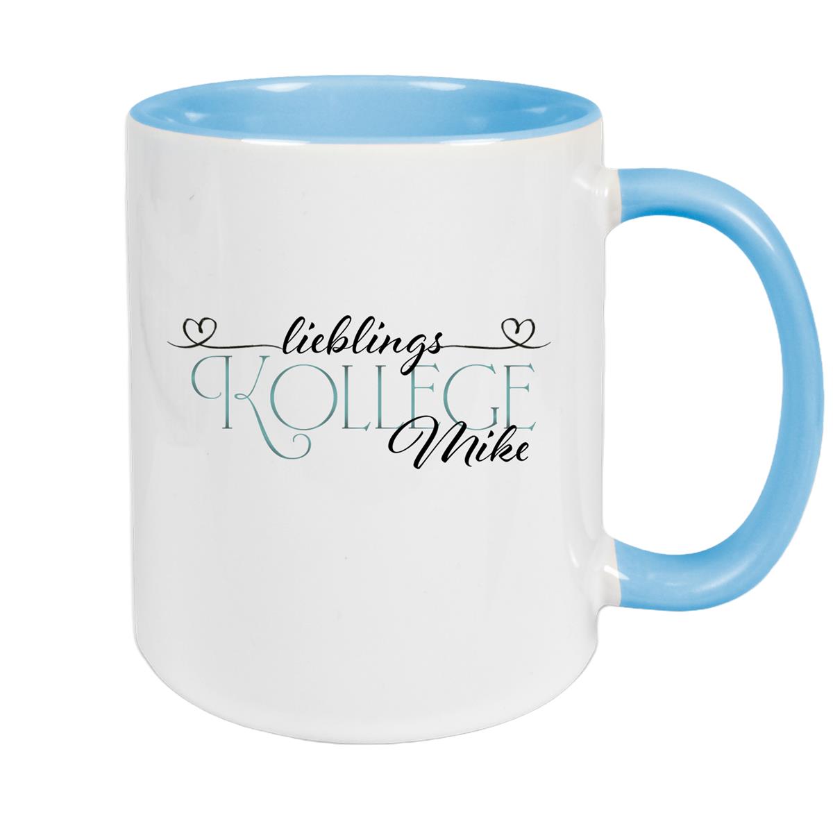 Tasse Wunschname Lieblings-Kollege 1 personalisiert Keramik Becher versch. Farben