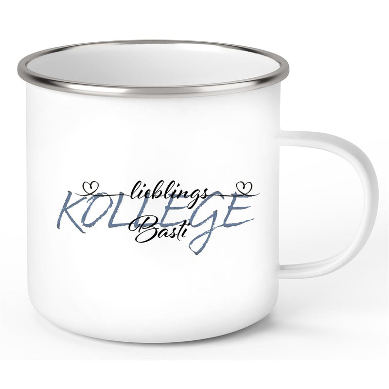 Tasse Wunschname Lieblings-Kollege 2 Emaille personalisiert
