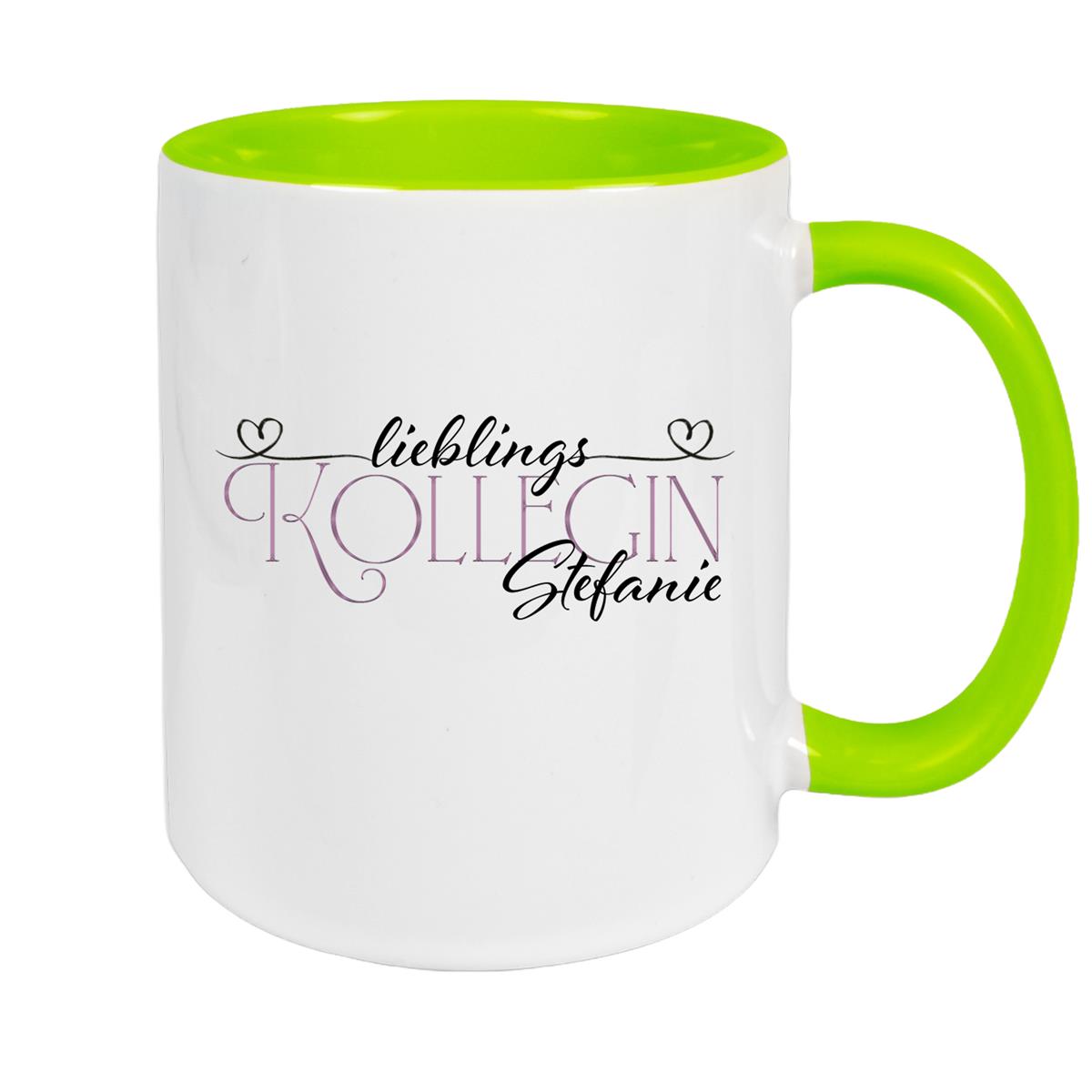 Tasse Wunschname Lieblings-Kollegin 1 personalisiert Keramik Becher versch. Farben
