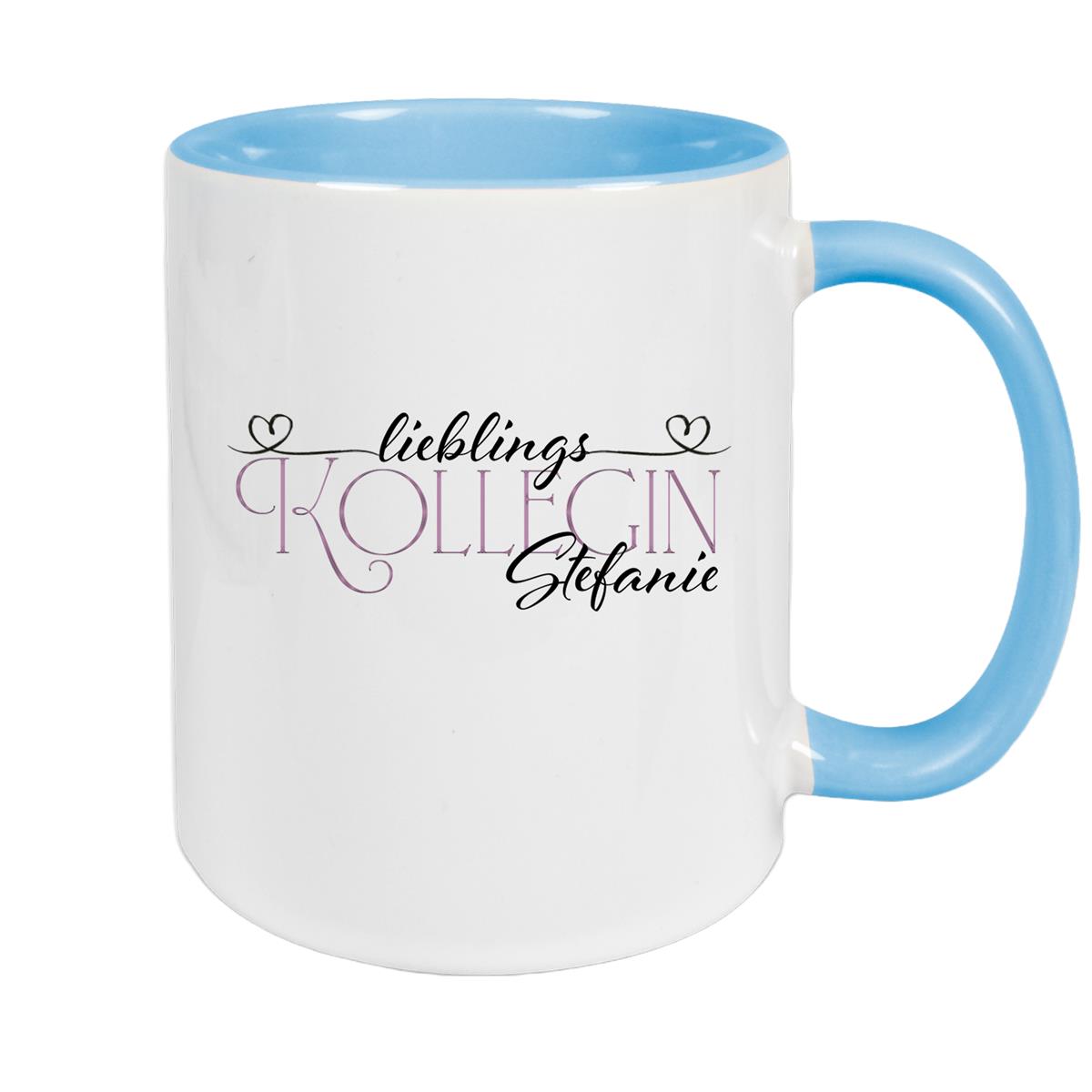 Tasse Wunschname Lieblings-Kollegin 1 personalisiert Keramik Becher versch. Farben