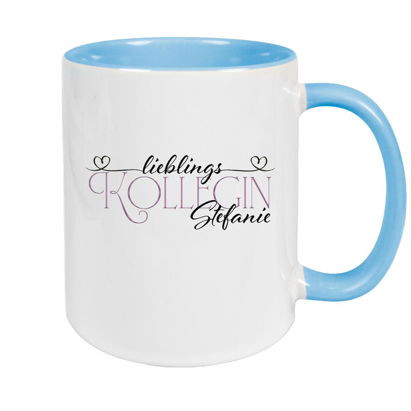 Tasse Wunschname Lieblings-Kollegin 1 personalisiert Keramik Becher versch. Farben