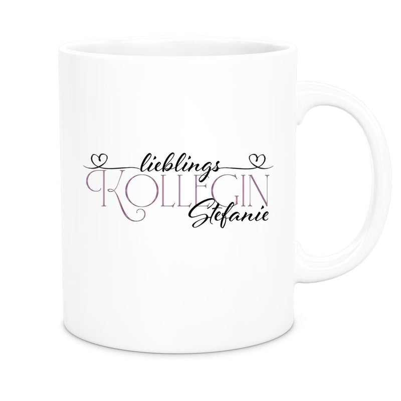 Tasse Wunschname Lieblings-Kollegin 1 personalisiert Keramik Becher versch. Farben