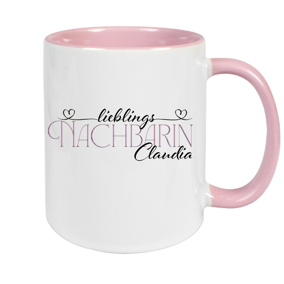Tasse Wunschname Lieblings-Nachbarin 1 personalisiert Keramik Becher versch. Farben
