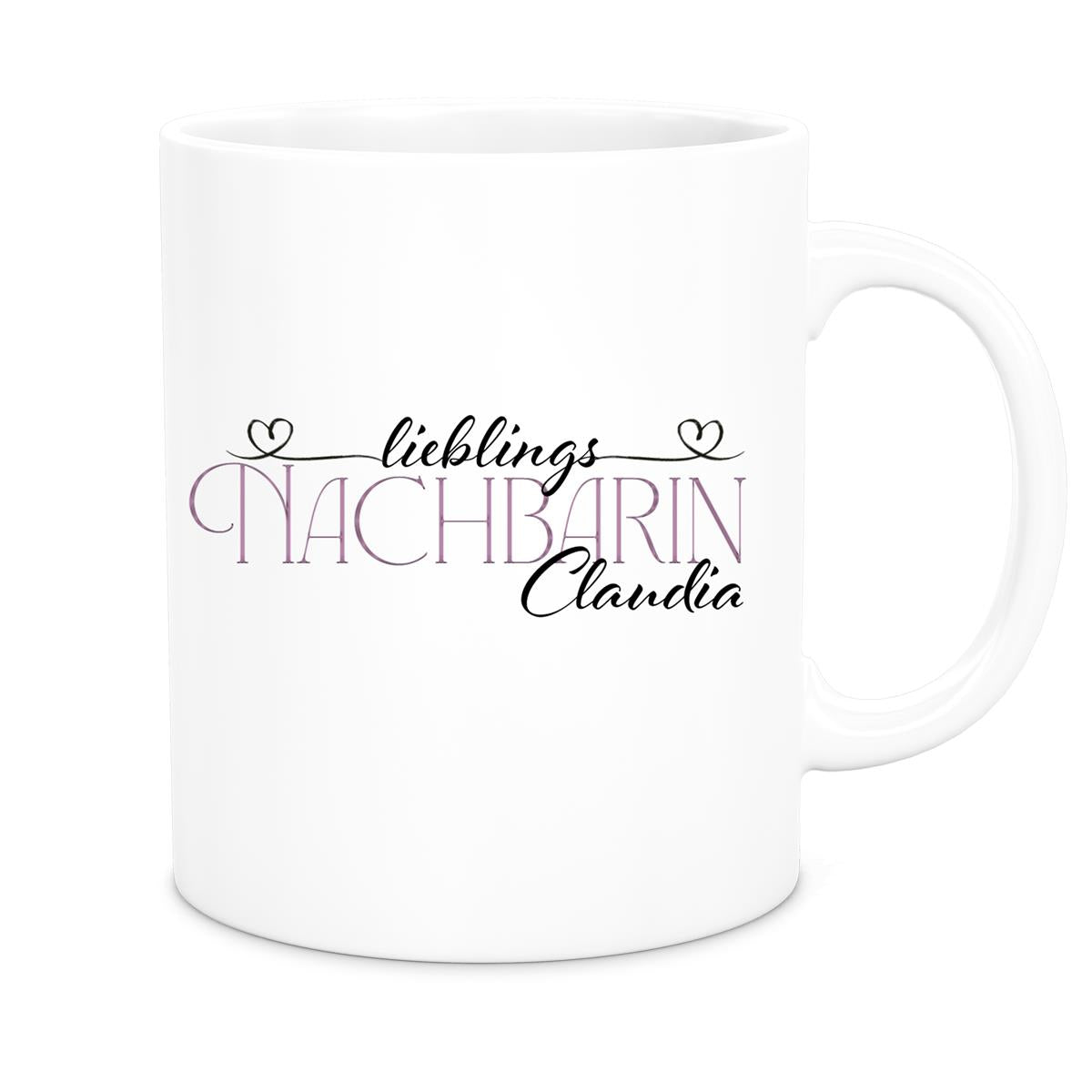 Tasse Wunschname Lieblings-Nachbarin 1 personalisiert Keramik Becher versch. Farben