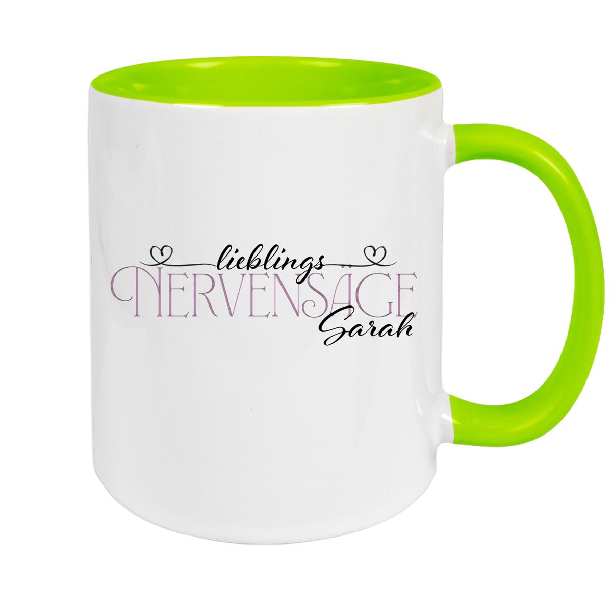 Tasse Wunschname Lieblings-Nervensäge 1 personalisiert Keramik Becher versch. Farben