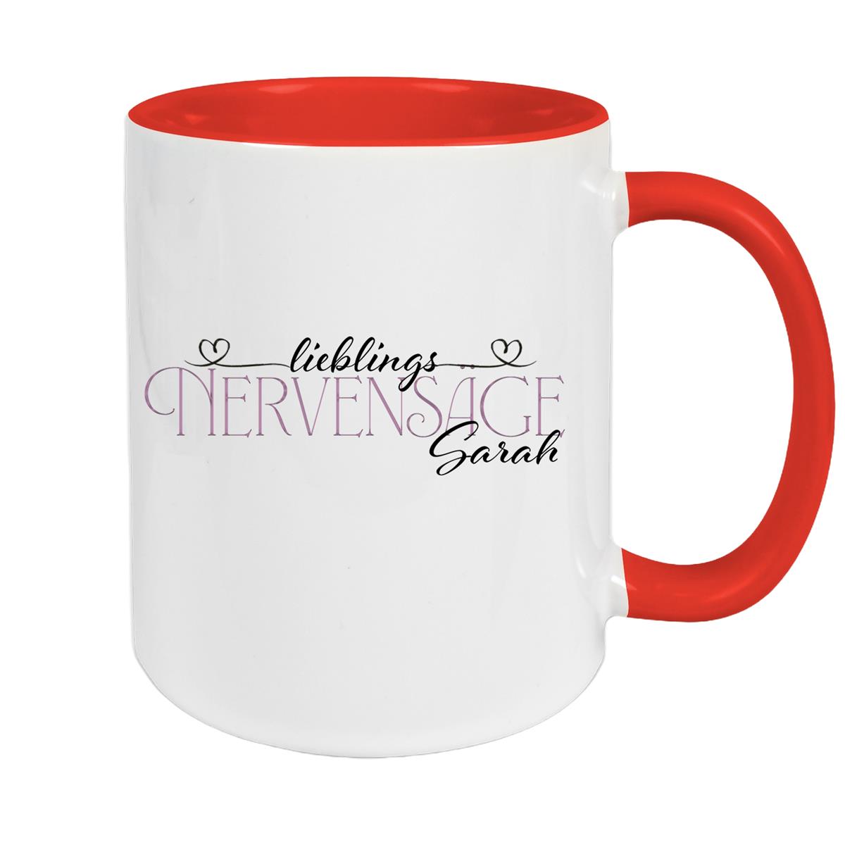 Tasse Wunschname Lieblings-Nervensäge 1 personalisiert Keramik Becher versch. Farben