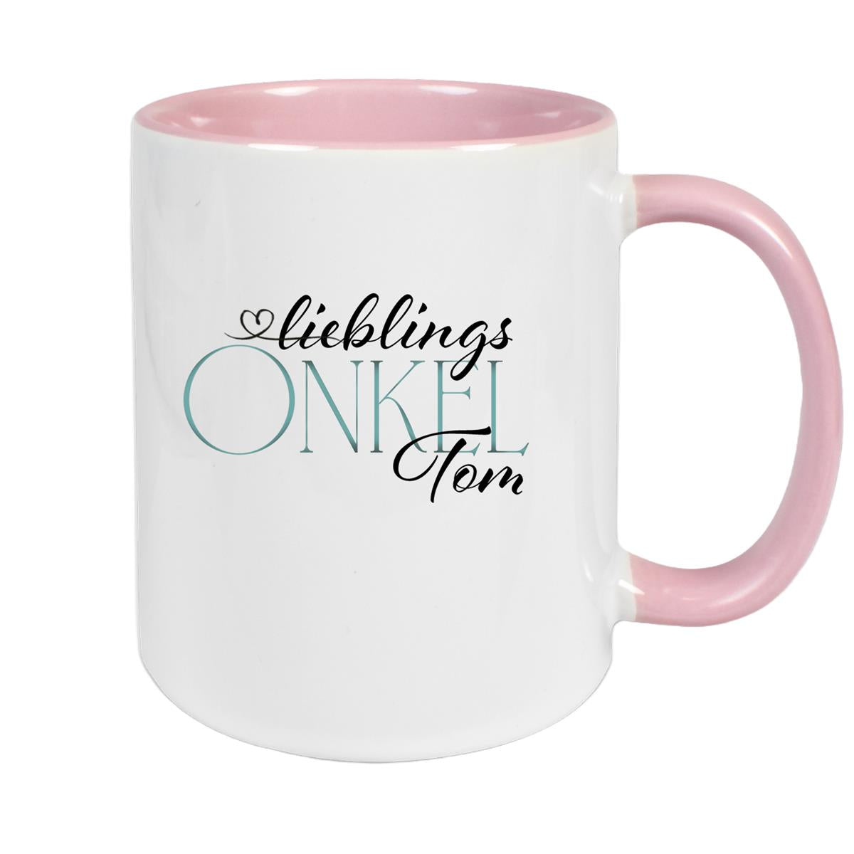 Tasse Wunschname Lieblings-Onkel 1 personalisiert Keramik Becher versch. Farben
