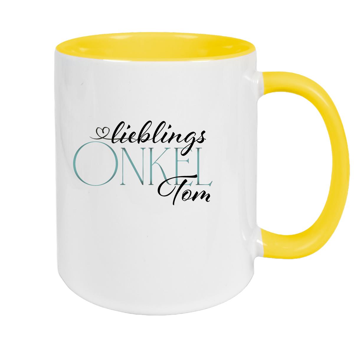 Tasse Wunschname Lieblings-Onkel 1 personalisiert Keramik Becher versch. Farben