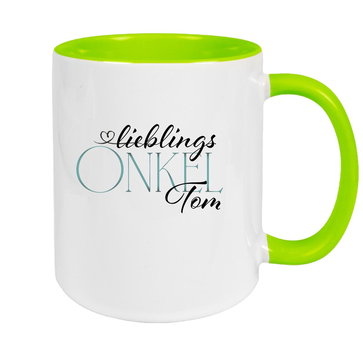Tasse Wunschname Lieblings-Onkel 1 personalisiert Keramik Becher versch. Farben