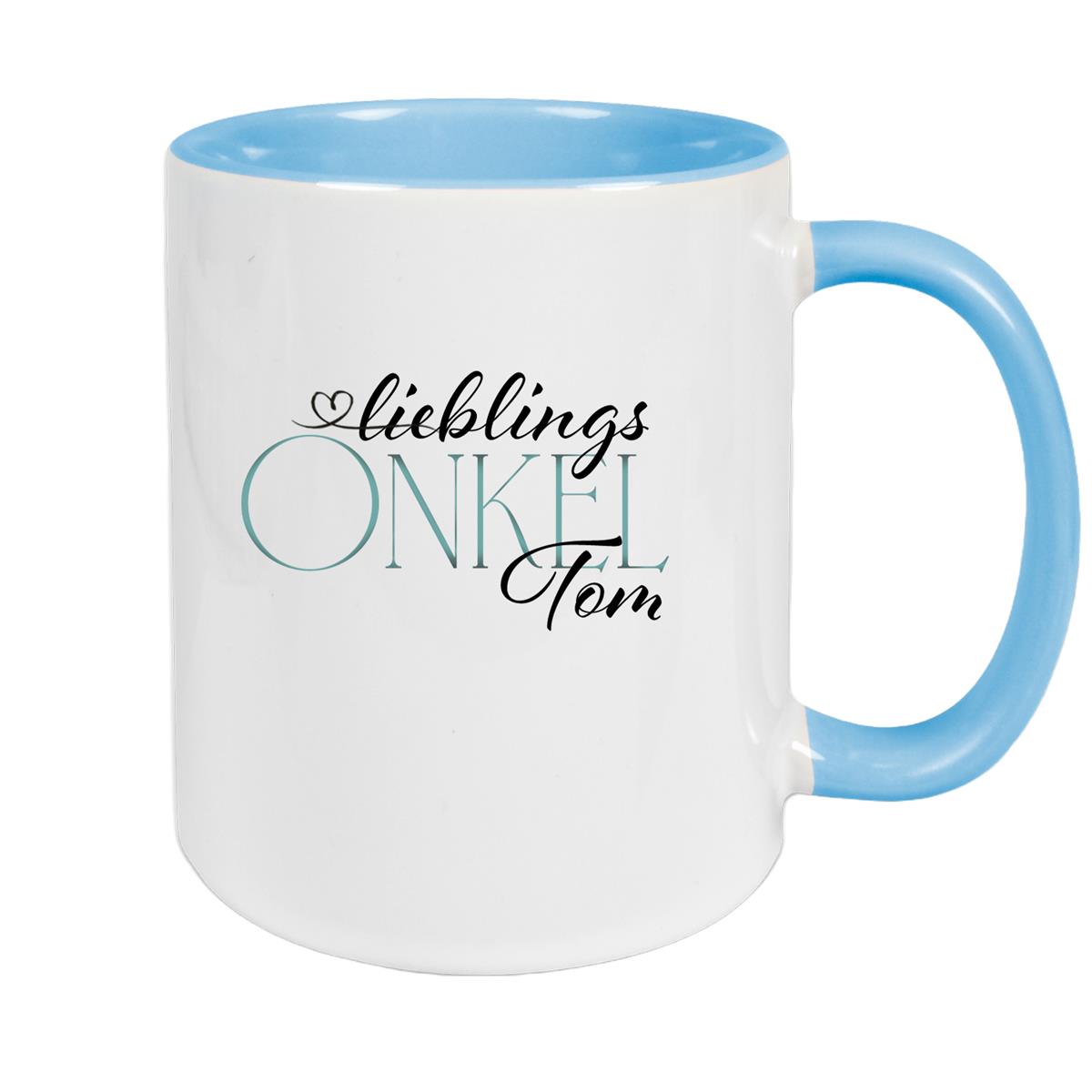 Tasse Wunschname Lieblings-Onkel 1 personalisiert Keramik Becher versch. Farben