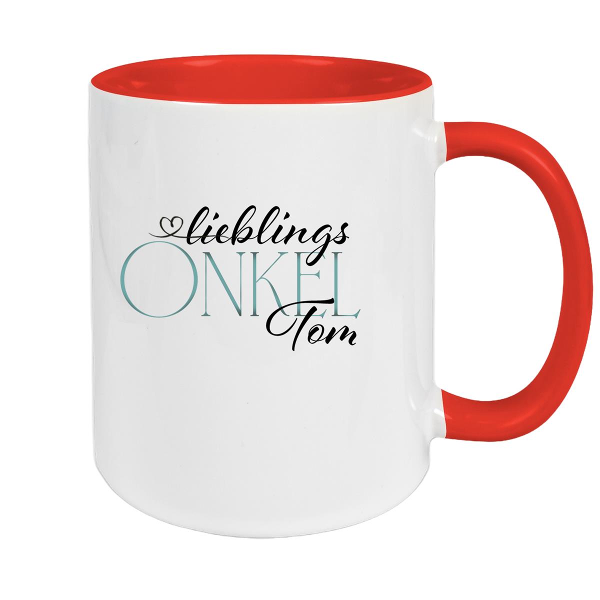 Tasse Wunschname Lieblings-Onkel 1 personalisiert Keramik Becher versch. Farben