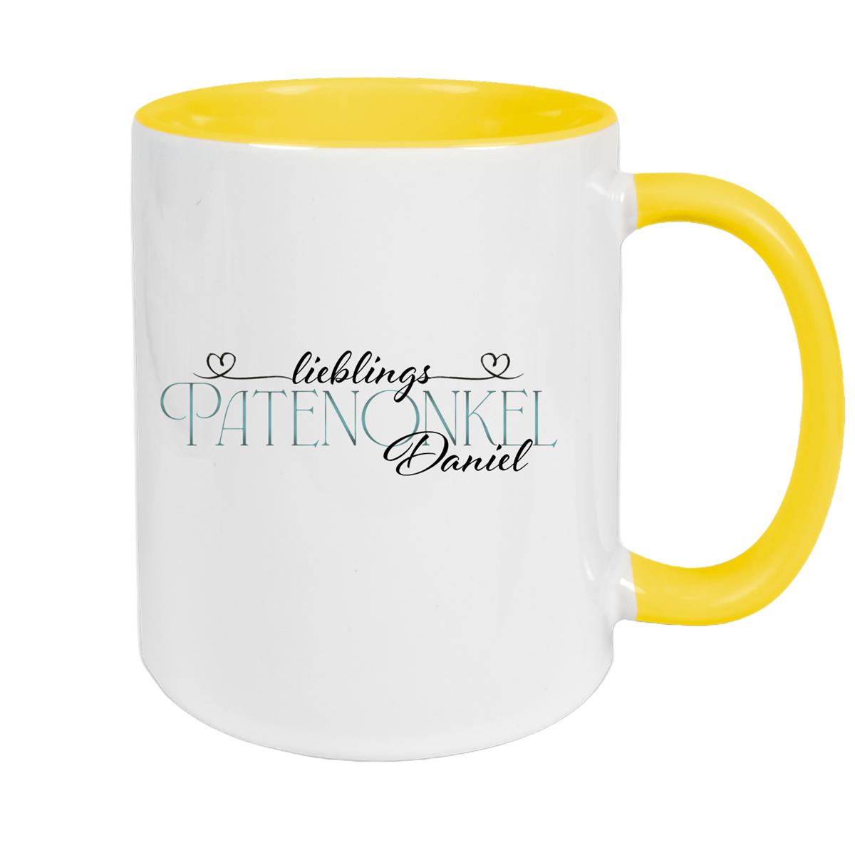 Tasse Wunschname Lieblings-Patenonkel 1 personalisiert Keramik Becher versch. Farben