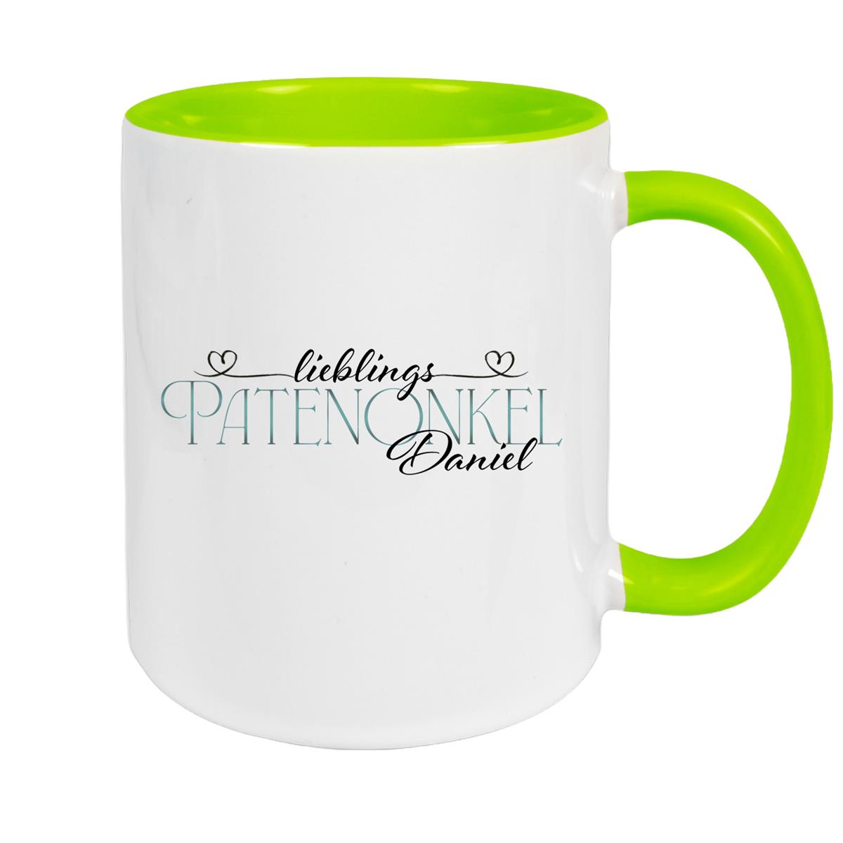 Tasse Wunschname Lieblings-Patenonkel 1 personalisiert Keramik Becher versch. Farben