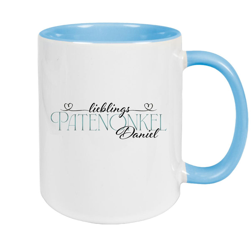 Tasse Wunschname Lieblings-Patenonkel 1 personalisiert Keramik Becher versch. Farben