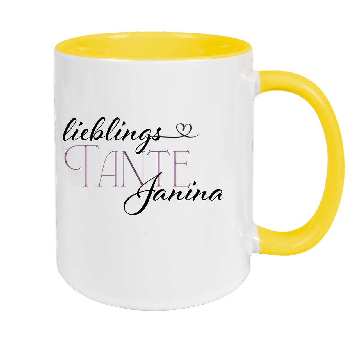 Tasse Wunschname Lieblings-Tante 1 personalisiert Keramik Becher versch. Farben