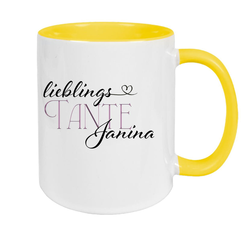 Tasse Wunschname Lieblings-Tante 1 personalisiert Keramik Becher versch. Farben