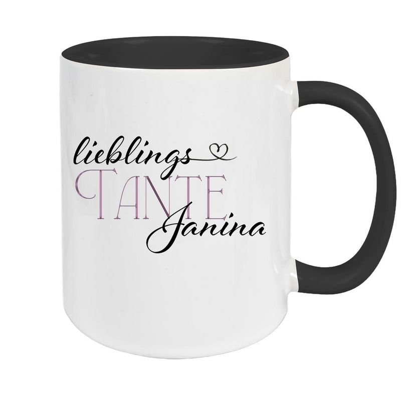 Tasse Wunschname Lieblings-Tante 1 personalisiert Keramik Becher versch. Farben