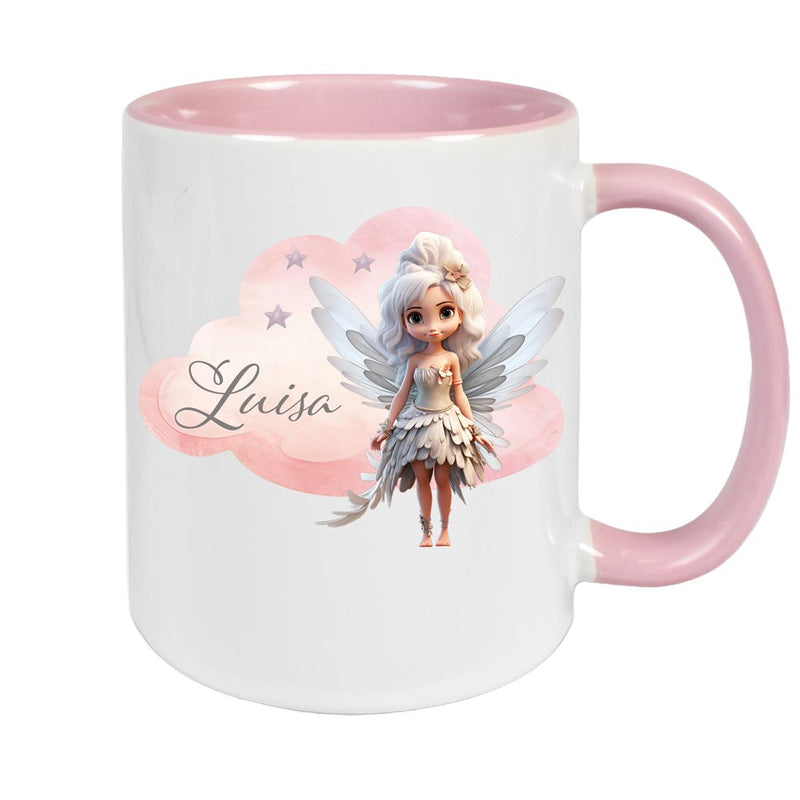 Tasse Fee 1 Wunschname Keramik Kinderbecher personalisiert versch. Farben