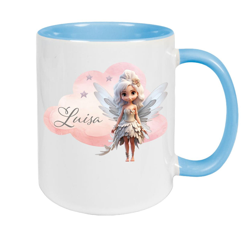 Tasse Fee 1 Wunschname Keramik Kinderbecher personalisiert versch. Farben