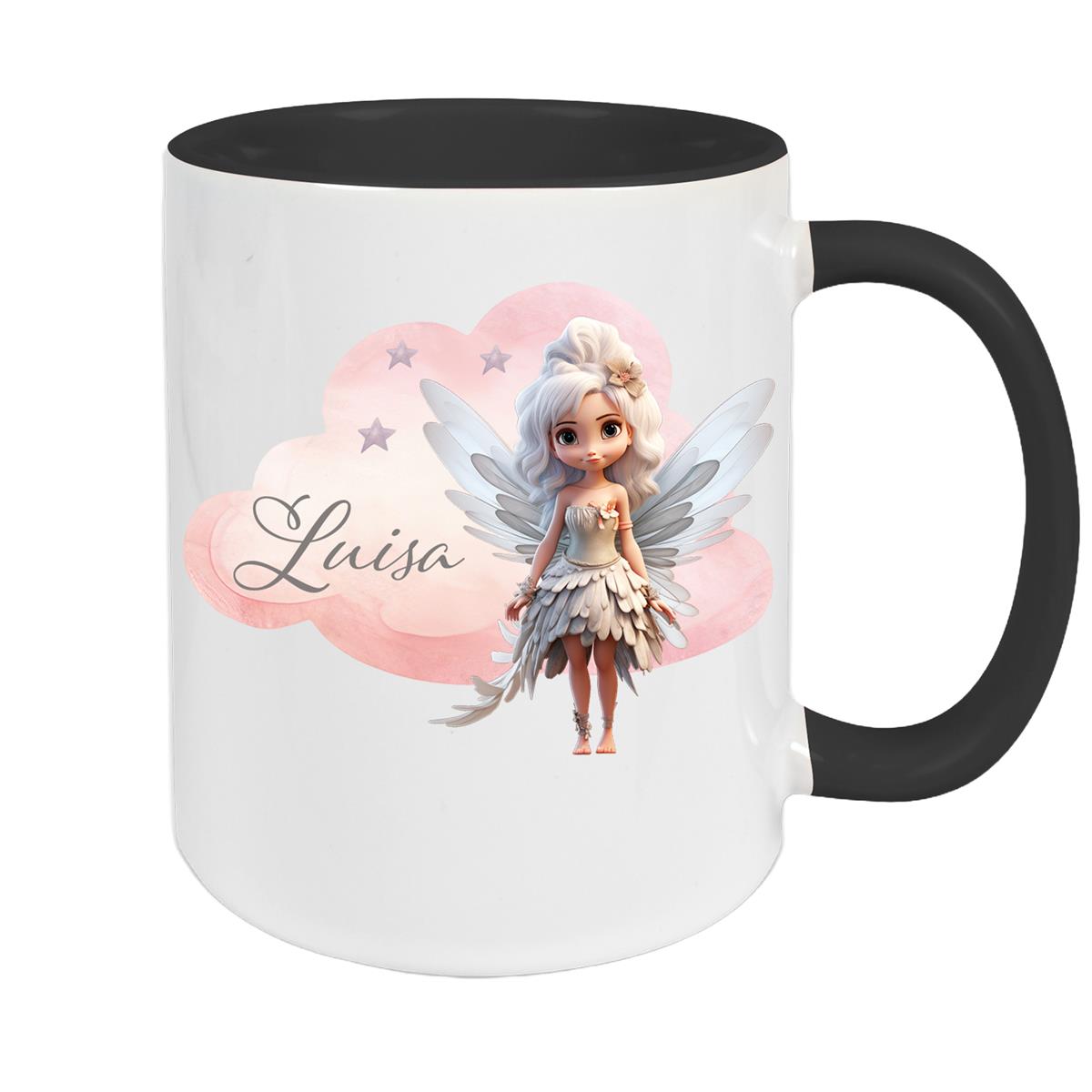 Tasse Fee 1 Wunschname Keramik Kinderbecher personalisiert versch. Farben