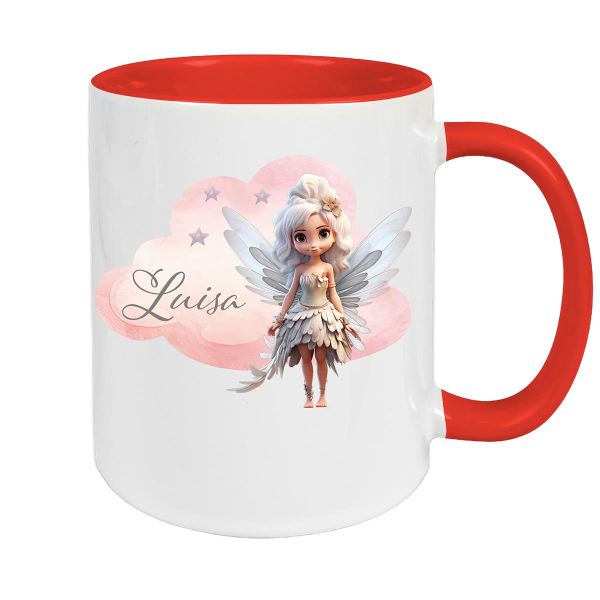 Tasse Fee 1 Wunschname Keramik Kinderbecher personalisiert versch. Farben