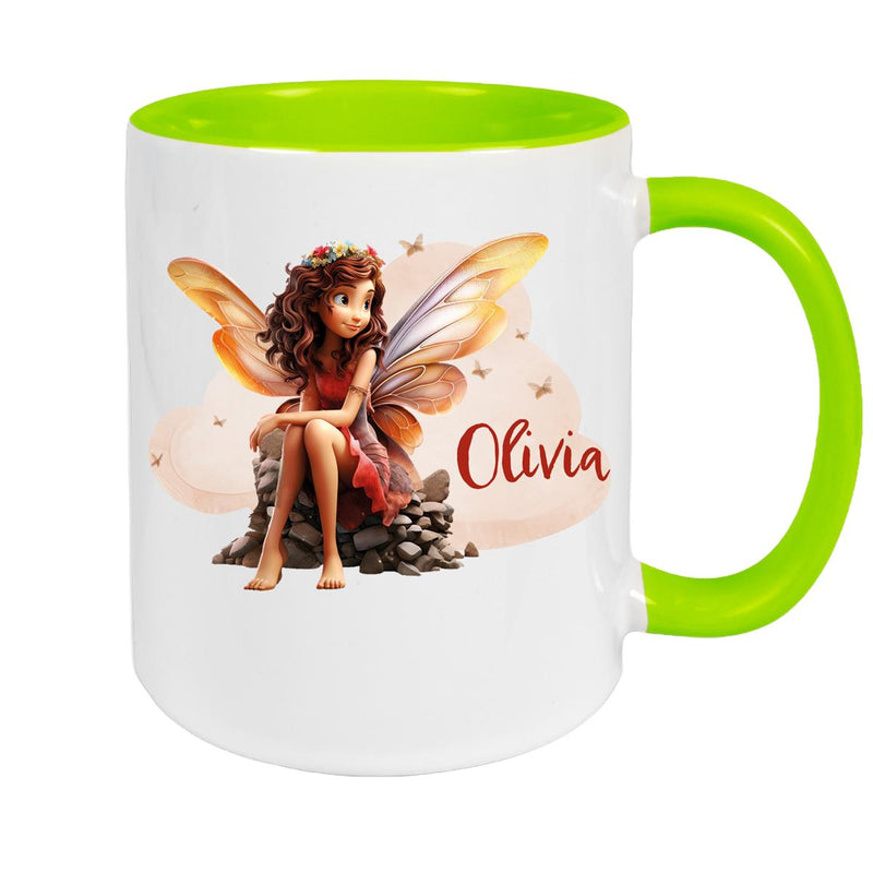 Tasse Fee 2 Wunschname Keramik Kinderbecher personalisiert versch. Farben