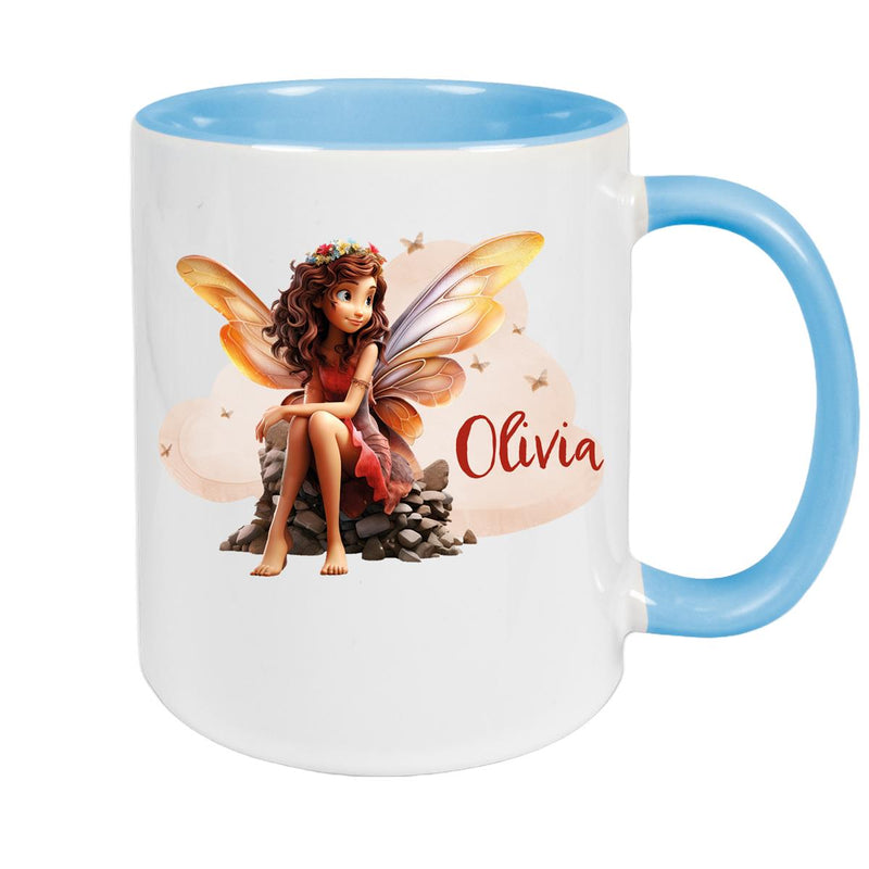 Tasse Fee 2 Wunschname Keramik Kinderbecher personalisiert versch. Farben