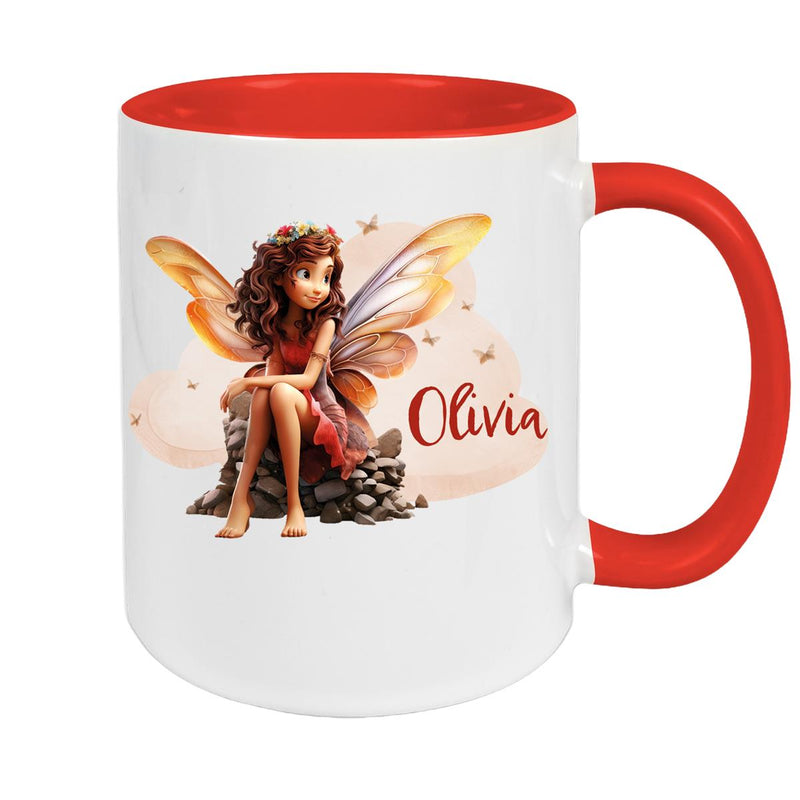 Tasse Fee 2 Wunschname Keramik Kinderbecher personalisiert versch. Farben