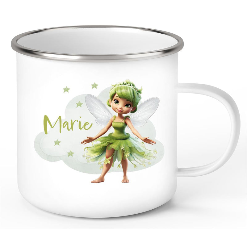 Tasse Fee 3 Wunschname Emaille Kinderbecher personalisiert