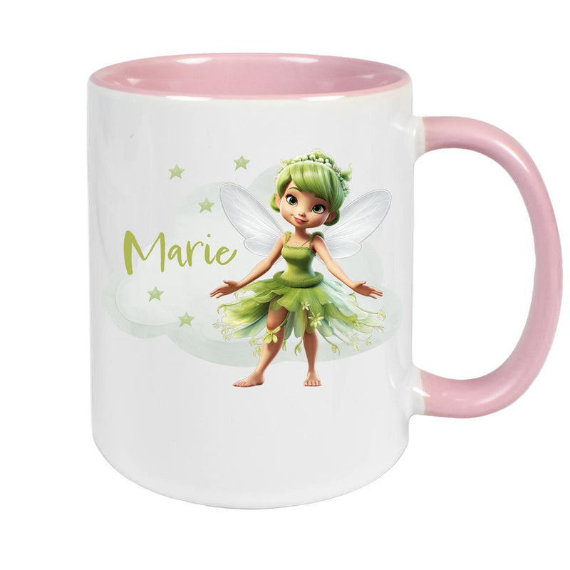 Tasse Fee 3 Wunschname Keramik Kinderbecher personalisiert versch. Farben