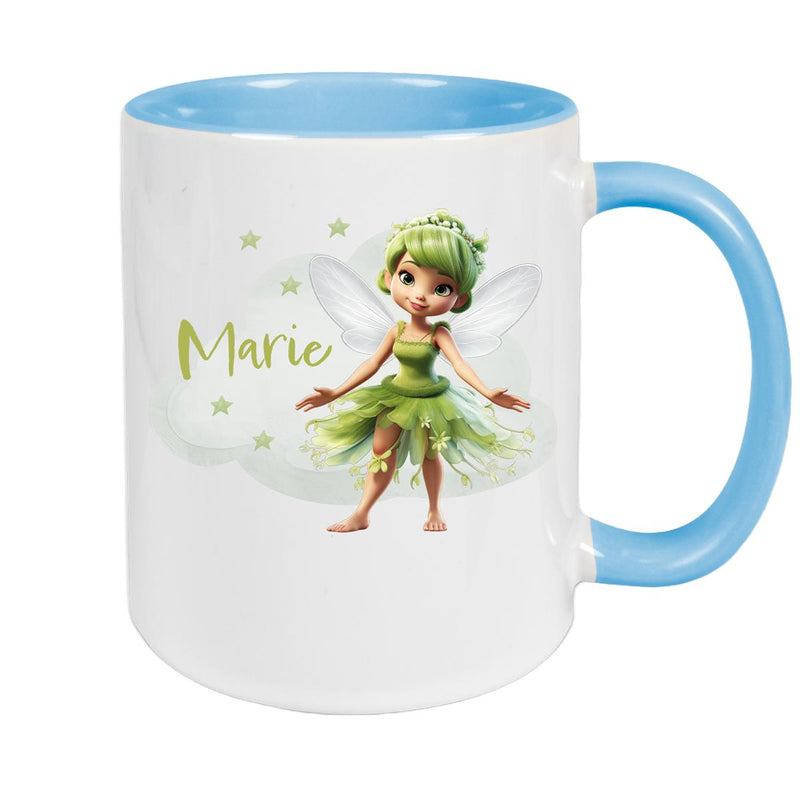 Tasse Fee 3 Wunschname Keramik Kinderbecher personalisiert versch. Farben