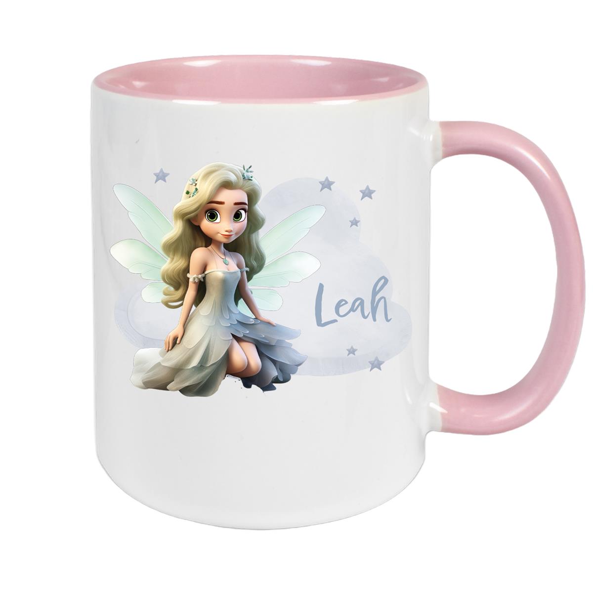 Tasse Fee 4 Wunschname Keramik Kinderbecher personalisiert versch. Farben