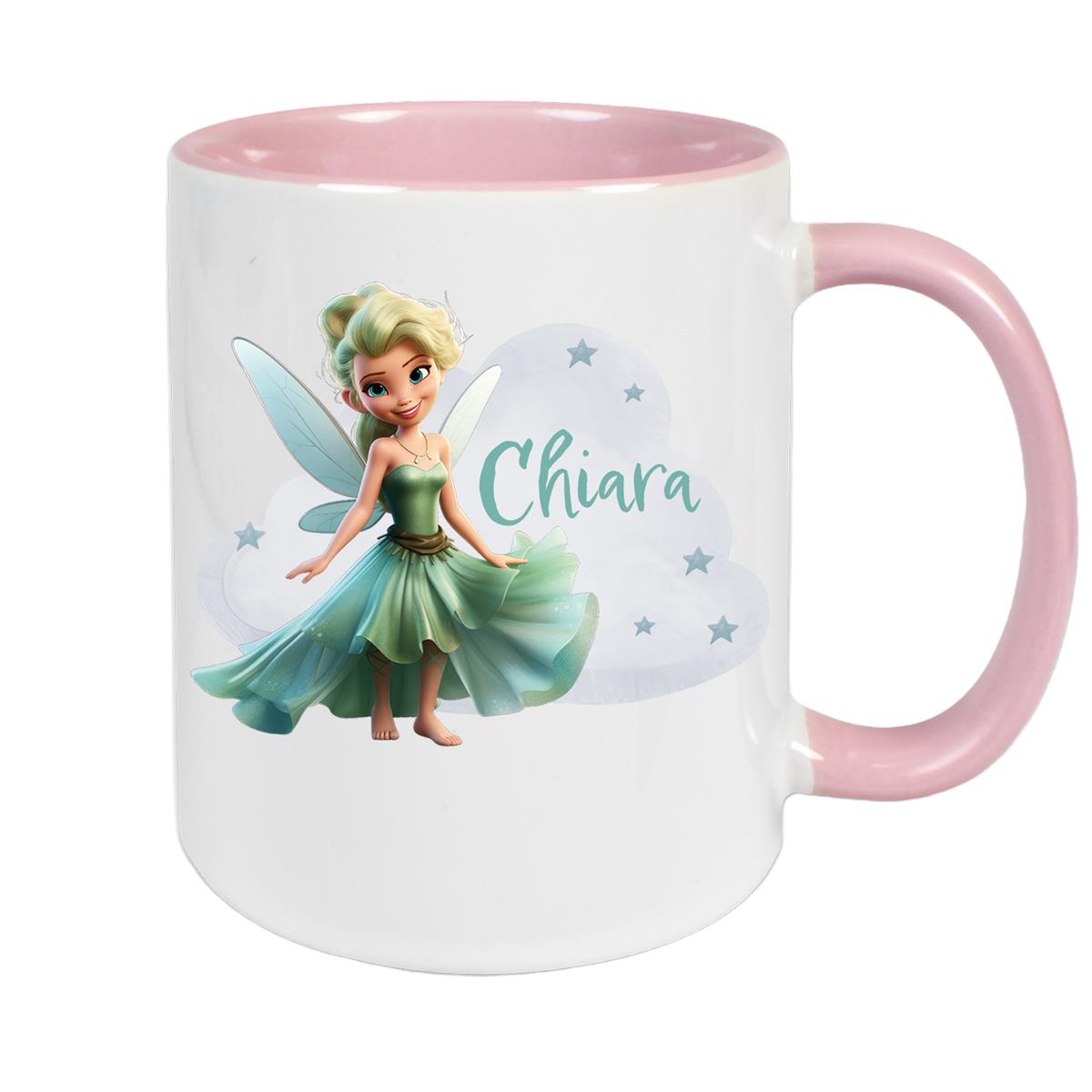 Tasse Fee 5 Wunschname Keramik Kinderbecher personalisiert versch. Farben