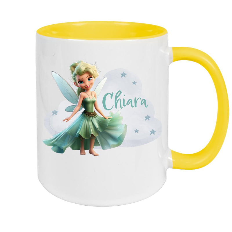 Tasse Fee 5 Wunschname Keramik Kinderbecher personalisiert versch. Farben