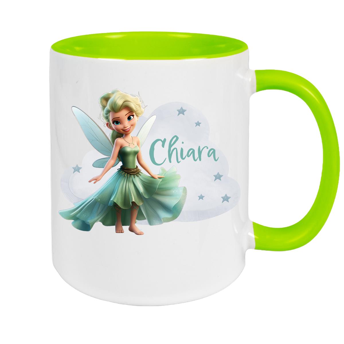 Tasse Fee 5 Wunschname Keramik Kinderbecher personalisiert versch. Farben