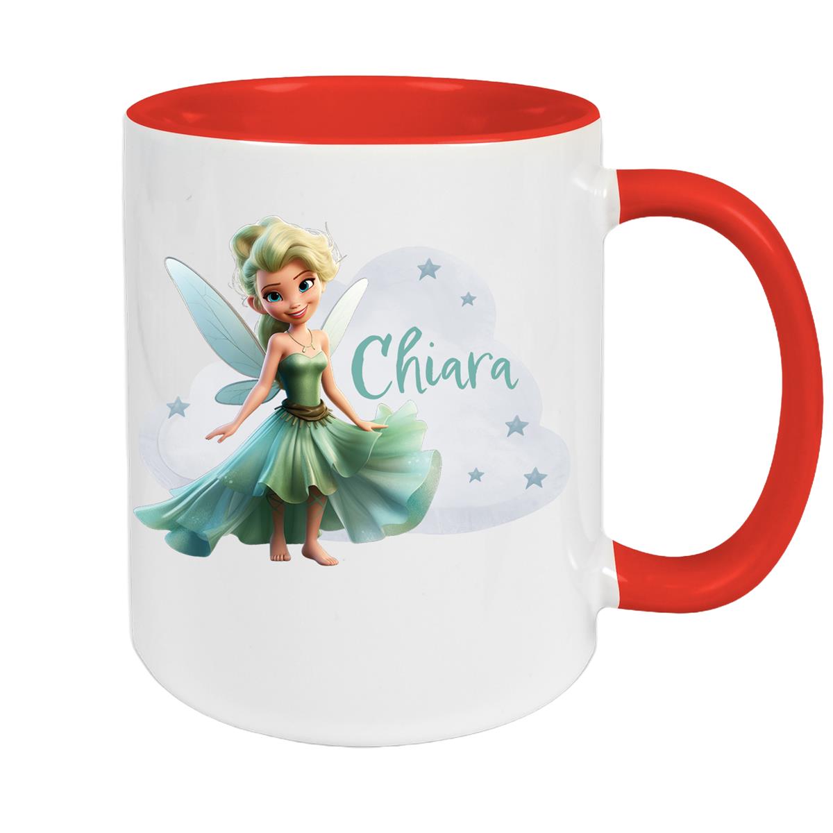 Tasse Fee 5 Wunschname Keramik Kinderbecher personalisiert versch. Farben