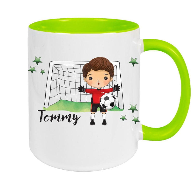 Tasse Fußball 3 Wunschname Keramik Kinderbecher personalisiert versch. Farben