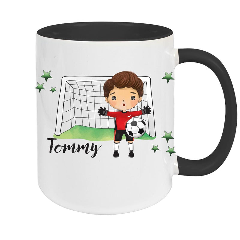 Tasse Fußball 3 Wunschname Keramik Kinderbecher personalisiert versch. Farben
