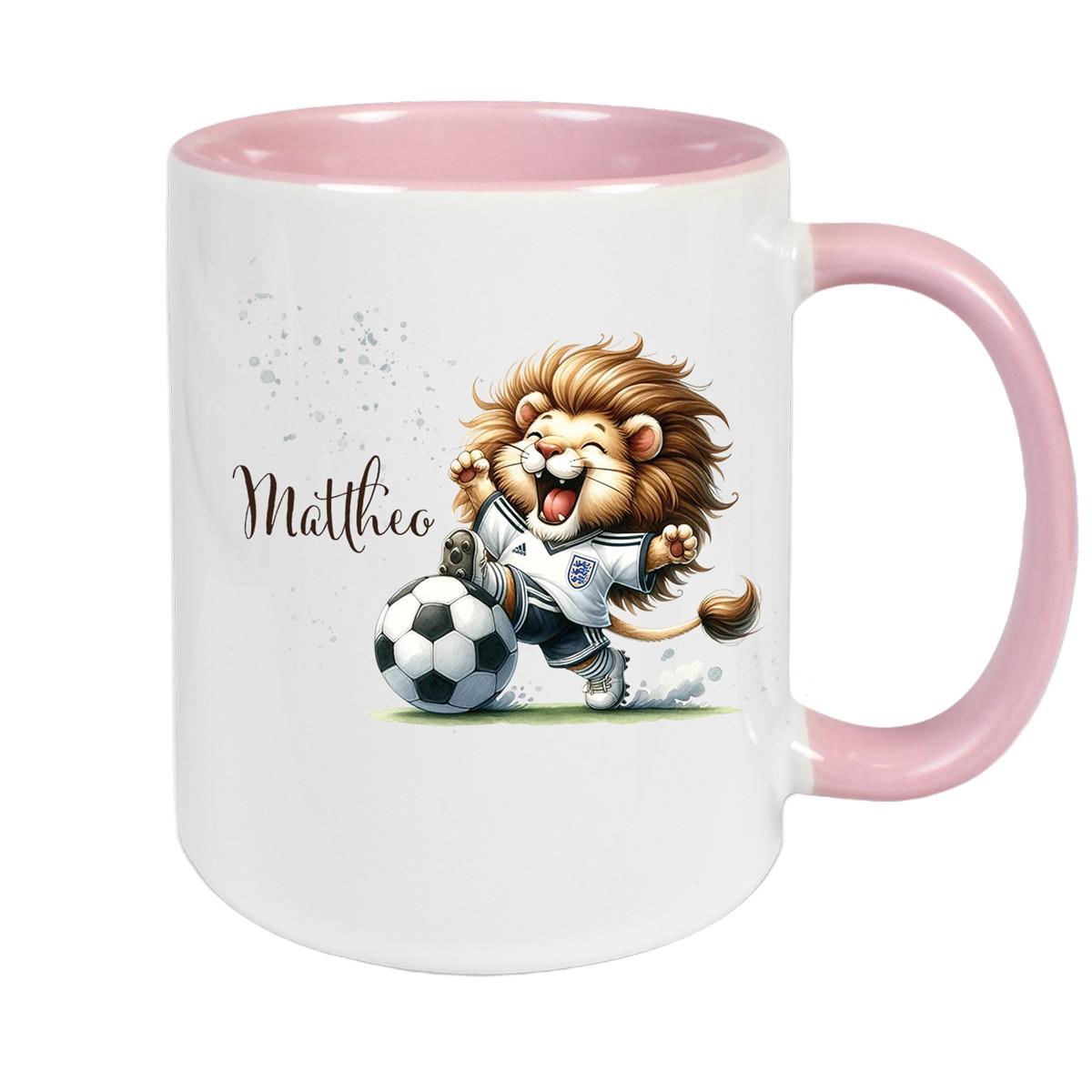 Tasse Fußball 9 Wunschname Keramik Kinderbecher personalisiert versch. Farben