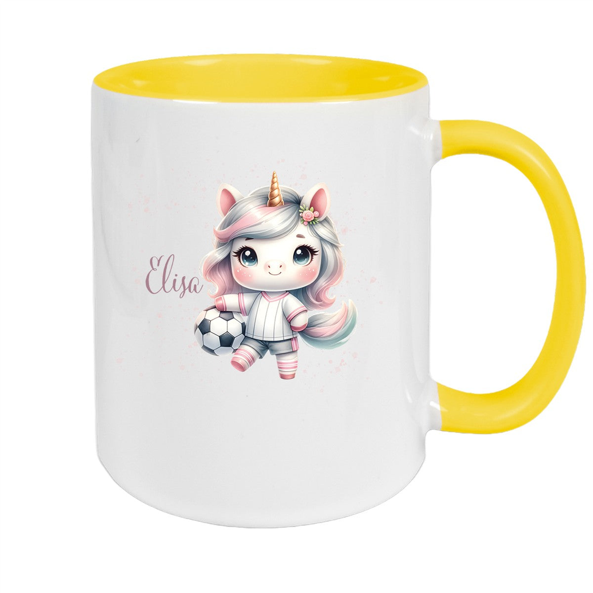 Tasse Fußball 10 Wunschname Keramik Kinderbecher personalisiert versch. Farben