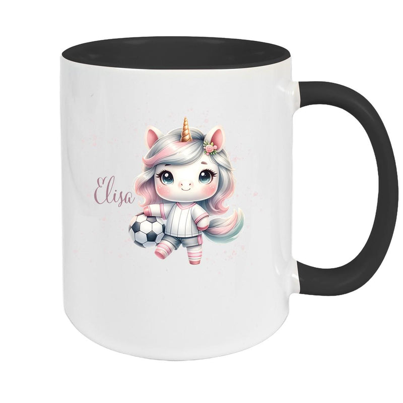 Tasse Fußball 10 Wunschname Keramik Kinderbecher personalisiert versch. Farben