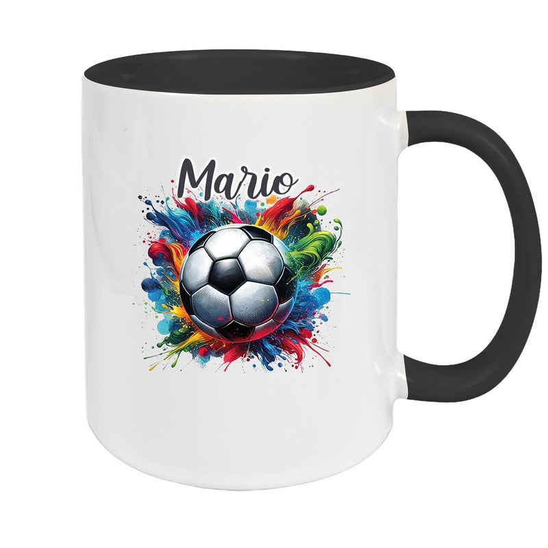 Tasse Wunschname Fußball 12 Personalisiert Keramik Kinderbecher versch. Farben